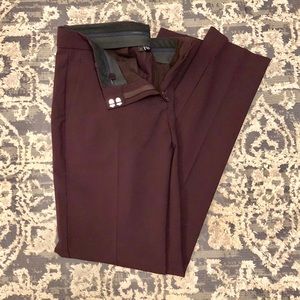 Theory Straight Leg Burgundy Slacks